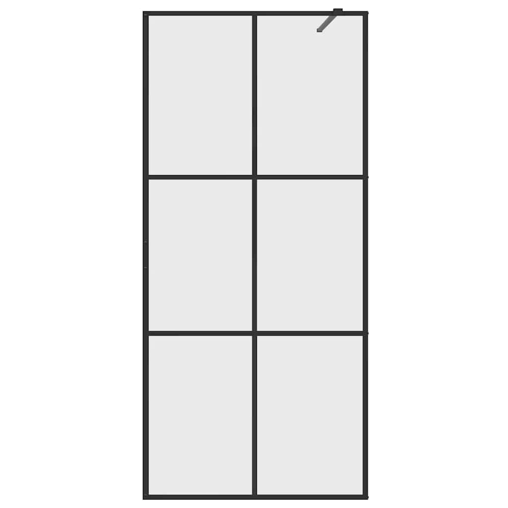 vidaXL Walk-in Shower Wall with Clear ESG Glass 90x195 cm Black