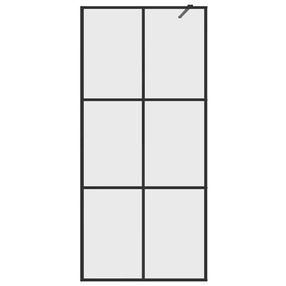 vidaXL Walk-in Shower Wall with Clear ESG Glass 90x195 cm Black