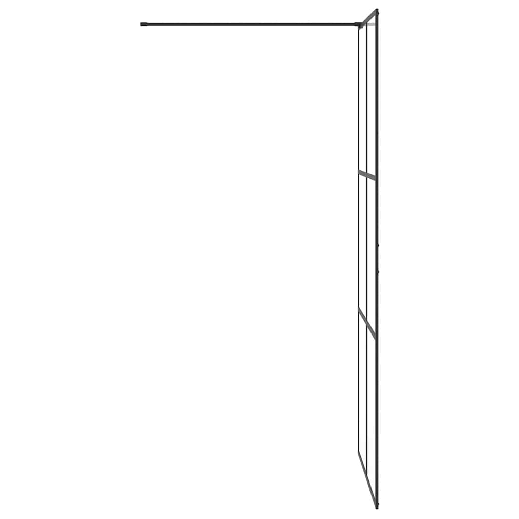 vidaXL Walk-in Shower Wall with Clear ESG Glass 90x195 cm Black