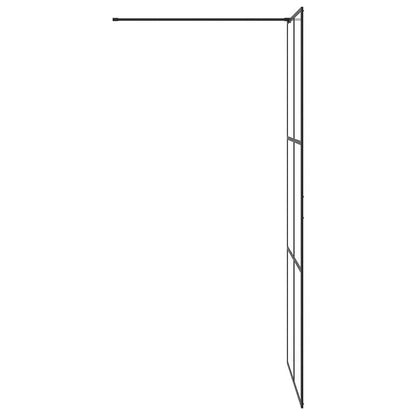 vidaXL Walk-in Shower Wall with Clear ESG Glass 90x195 cm Black