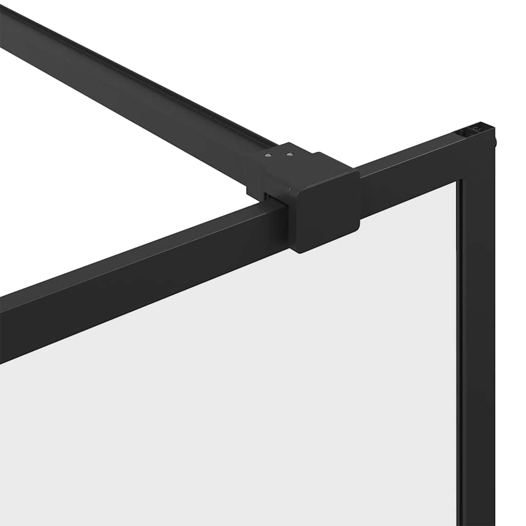 vidaXL Walk-in Shower Wall with Clear ESG Glass 90x195 cm Black