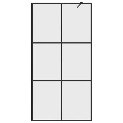 vidaXL Walk-in Shower Wall with Clear ESG Glass 100x195 cm Black
