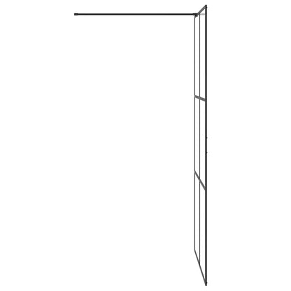vidaXL Walk-in Shower Wall with Clear ESG Glass 100x195 cm Black