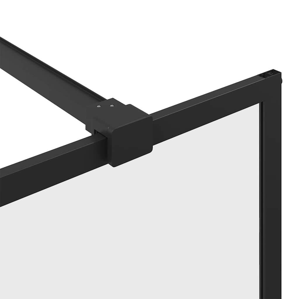 vidaXL Walk-in Shower Wall with Clear ESG Glass 100x195 cm Black