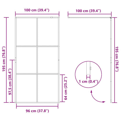 vidaXL Walk-in Shower Wall with Clear ESG Glass 100x195 cm Black