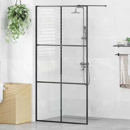 vidaXL Walk-in Shower Wall with Clear ESG Glass 100x195 cm Black