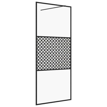 vidaXL Walk-in Shower Wall with Clear ESG Glass 100x195 cm Black