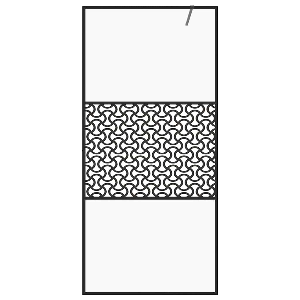 vidaXL Walk-in Shower Wall with Clear ESG Glass 100x195 cm Black