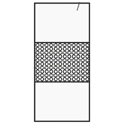 vidaXL Walk-in Shower Wall with Clear ESG Glass 100x195 cm Black