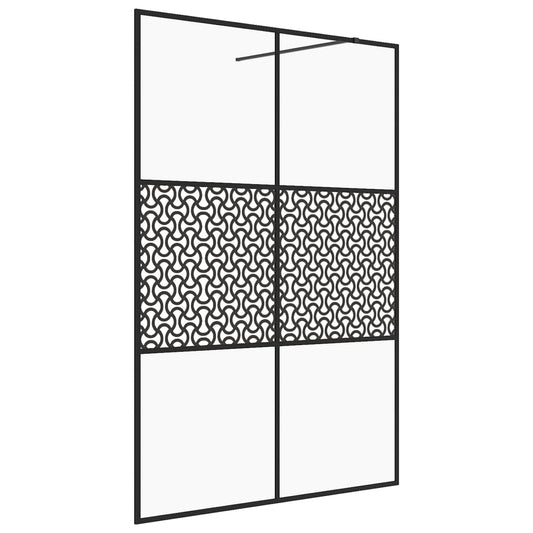 vidaXL Walk-in Shower Wall with Clear ESG Glass 140x195 cm Black