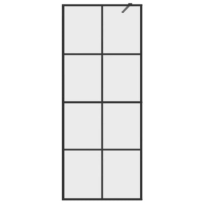vidaXL Walk-in Shower Wall with Clear ESG Glass 80x195 cm Black