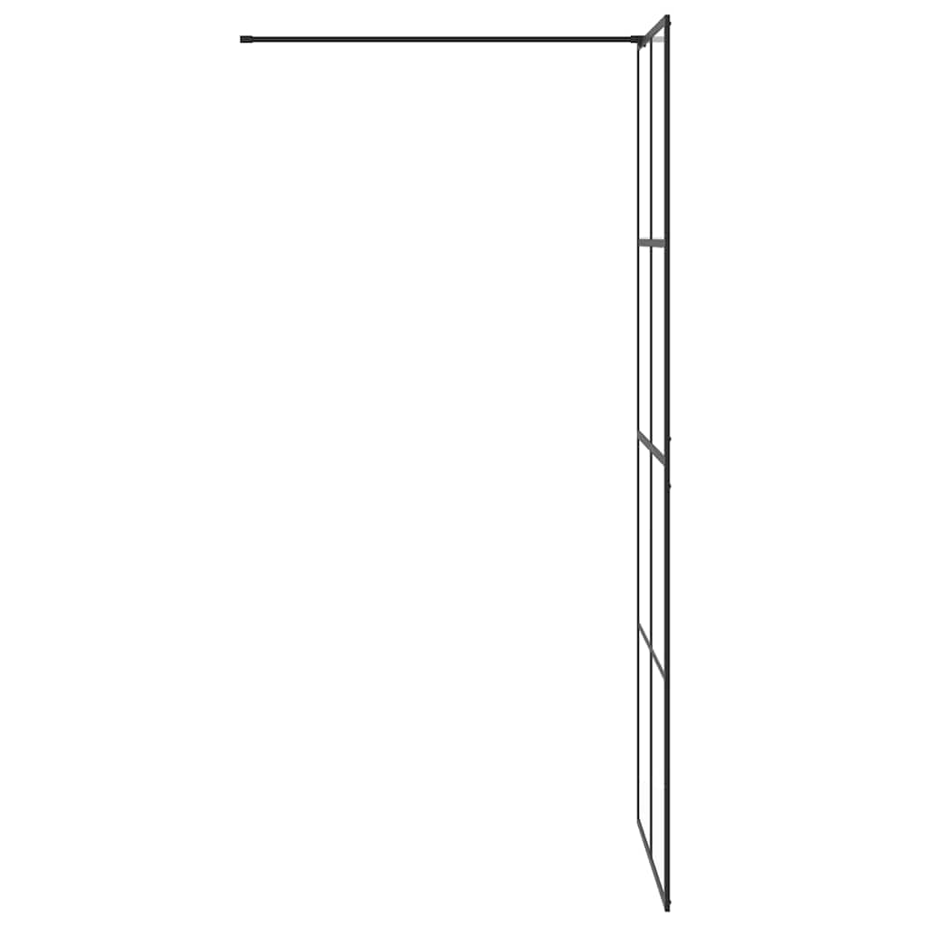 vidaXL Walk-in Shower Wall with Clear ESG Glass 80x195 cm Black