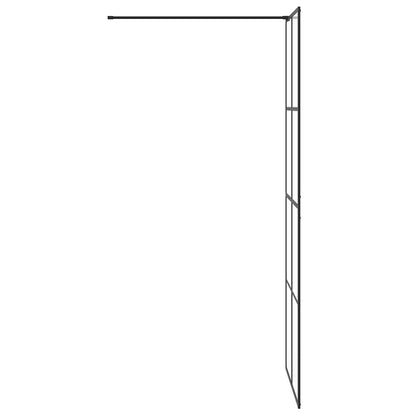 vidaXL Walk-in Shower Wall with Clear ESG Glass 80x195 cm Black