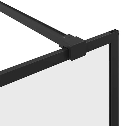 vidaXL Walk-in Shower Wall with Clear ESG Glass 80x195 cm Black