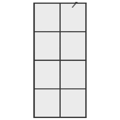 vidaXL Walk-in Shower Wall with Clear ESG Glass 90x195 cm Black