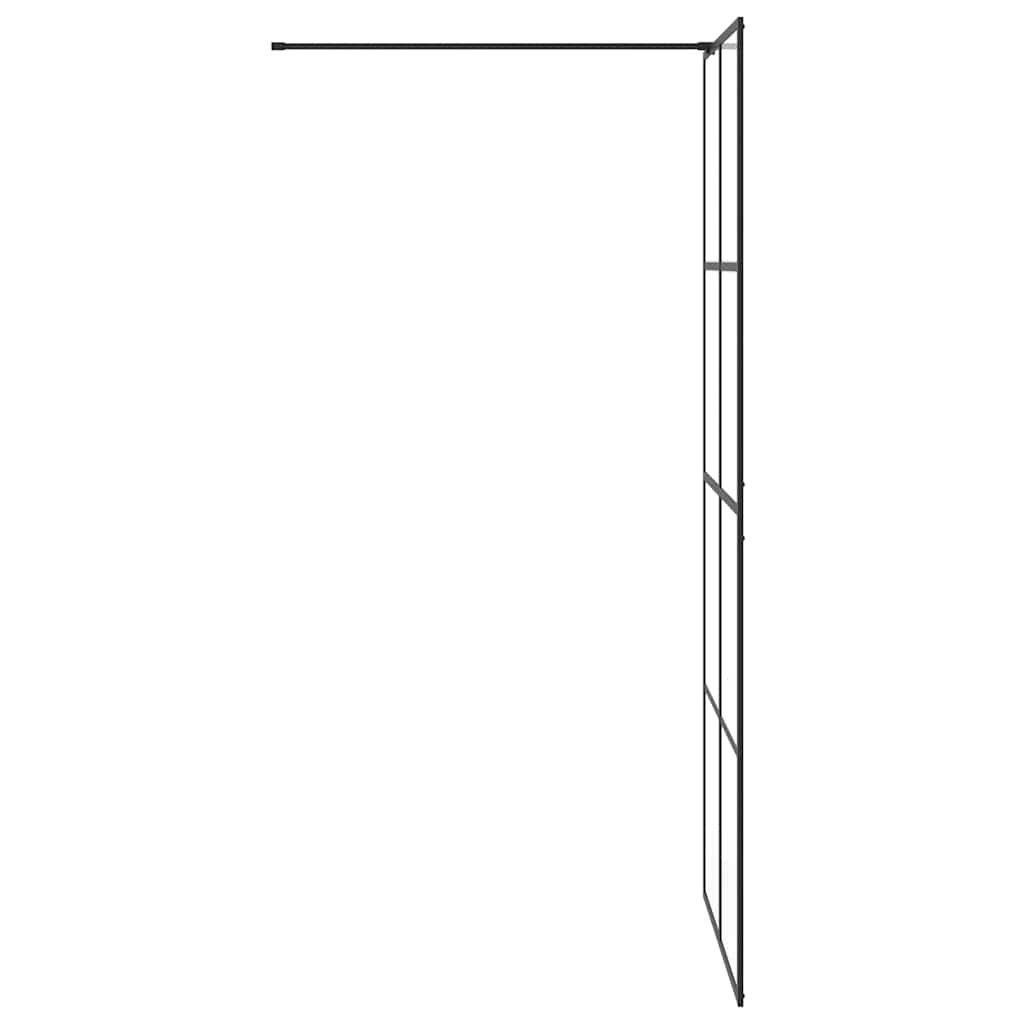 vidaXL Walk-in Shower Wall with Clear ESG Glass 90x195 cm Black