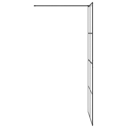 vidaXL Walk-in Shower Wall with Clear ESG Glass 90x195 cm Black