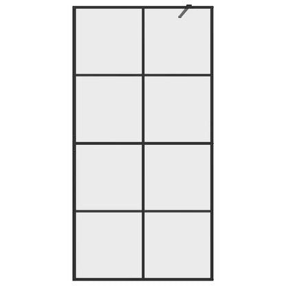 vidaXL Walk-in Shower Wall with Clear ESG Glass 100x195 cm Black