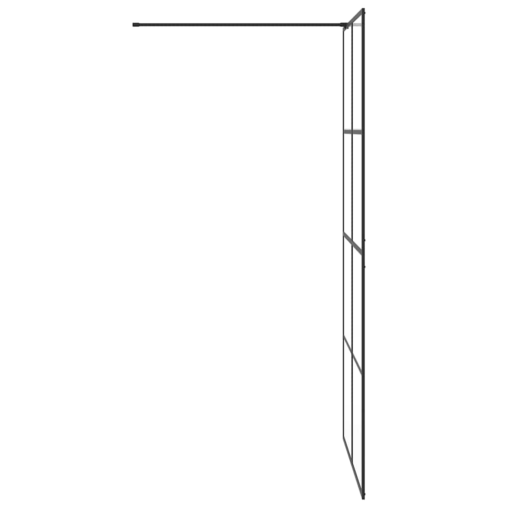 vidaXL Walk-in Shower Wall with Clear ESG Glass 100x195 cm Black