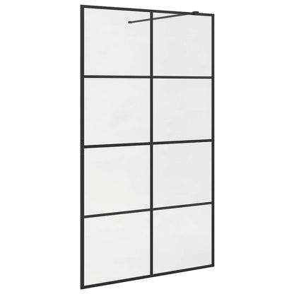vidaXL Walk-in Shower Wall with Clear ESG Glass 115x195 cm Black