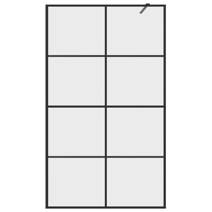 vidaXL Walk-in Shower Wall with Clear ESG Glass 115x195 cm Black