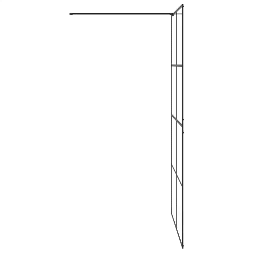 vidaXL Walk-in Shower Wall with Clear ESG Glass 115x195 cm Black