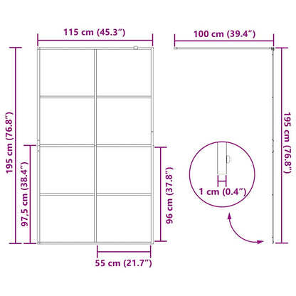 vidaXL Walk-in Shower Wall with Clear ESG Glass 115x195 cm Black