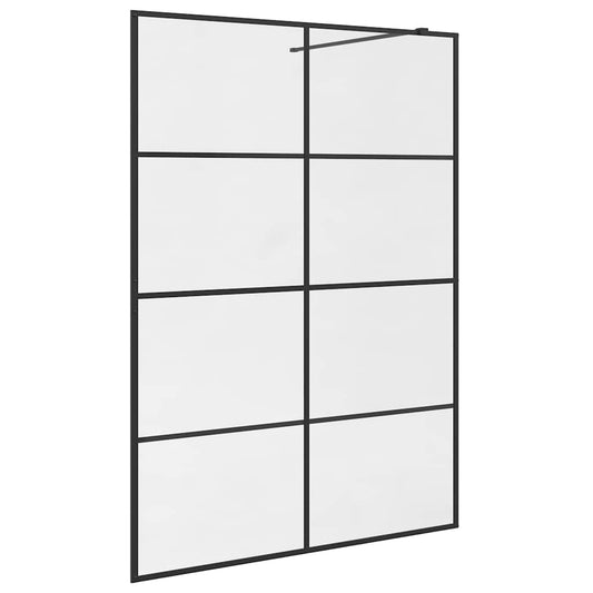vidaXL Walk-in Shower Wall with Clear ESG Glass 140x195 cm Black