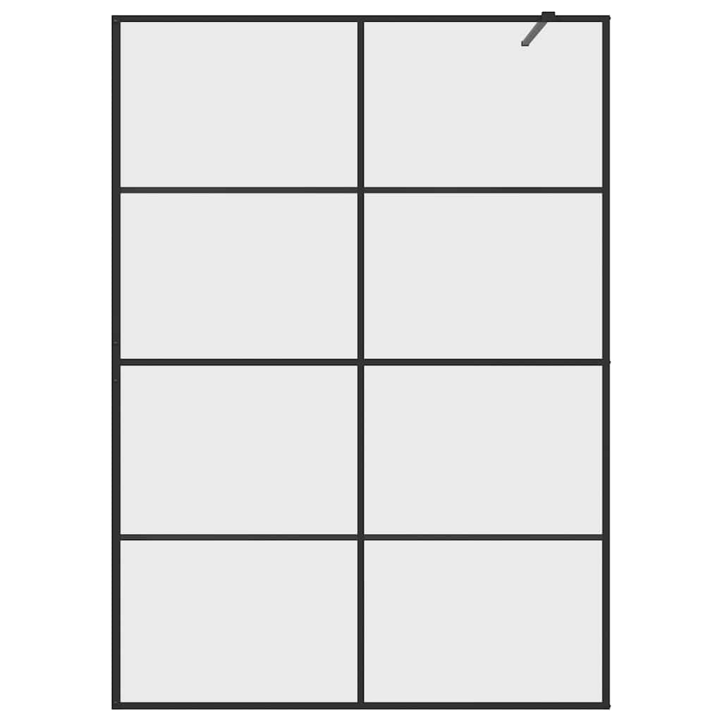 vidaXL Walk-in Shower Wall with Clear ESG Glass 140x195 cm Black