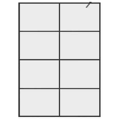 vidaXL Walk-in Shower Wall with Clear ESG Glass 140x195 cm Black