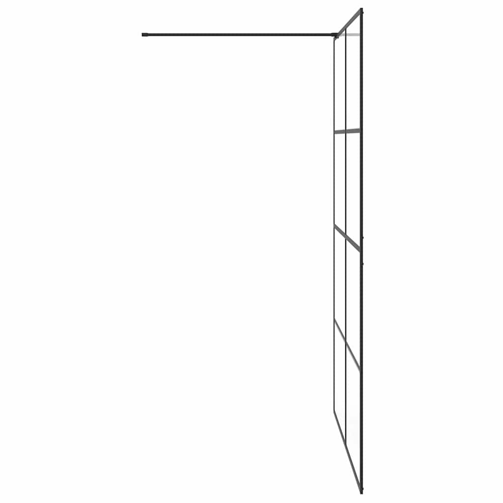 vidaXL Walk-in Shower Wall with Clear ESG Glass 140x195 cm Black