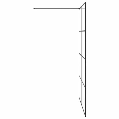 vidaXL Walk-in Shower Wall with Clear ESG Glass 140x195 cm Black