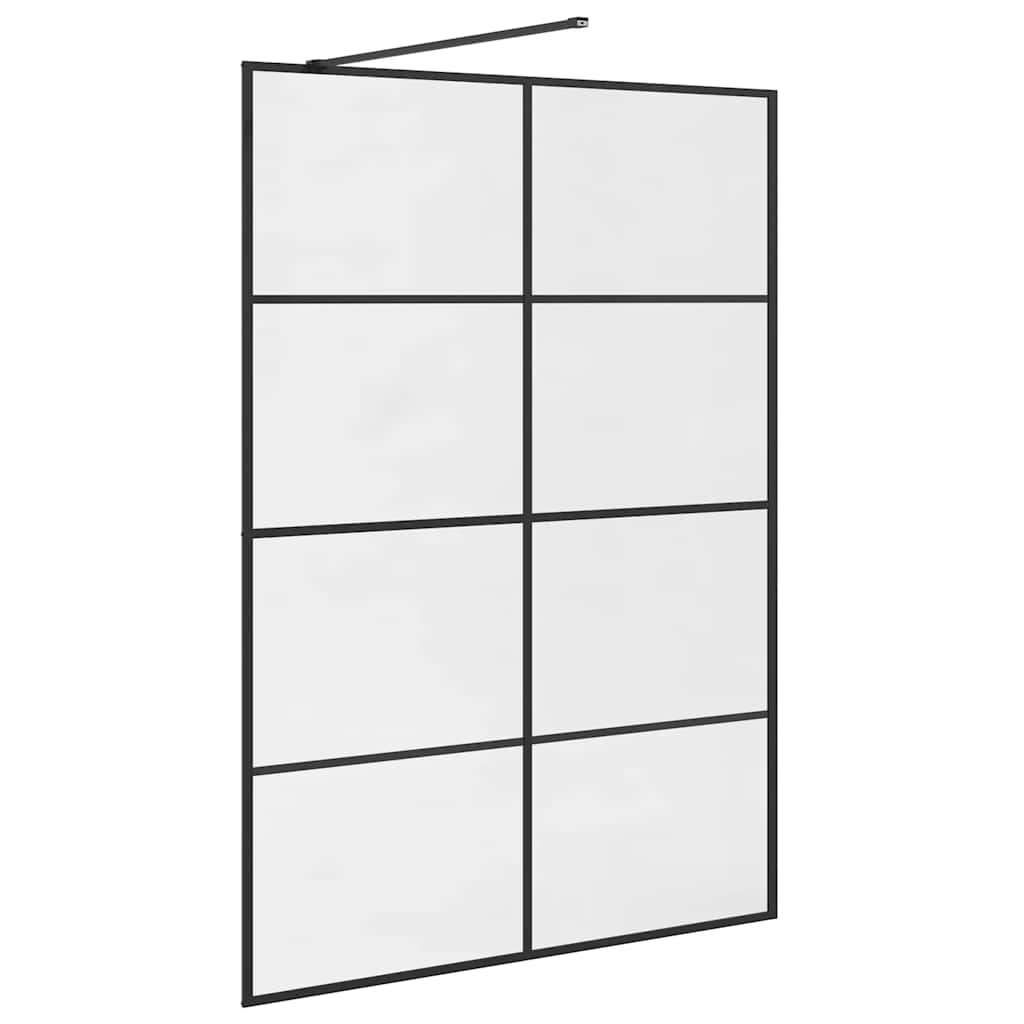vidaXL Walk-in Shower Wall with Clear ESG Glass 140x195 cm Black
