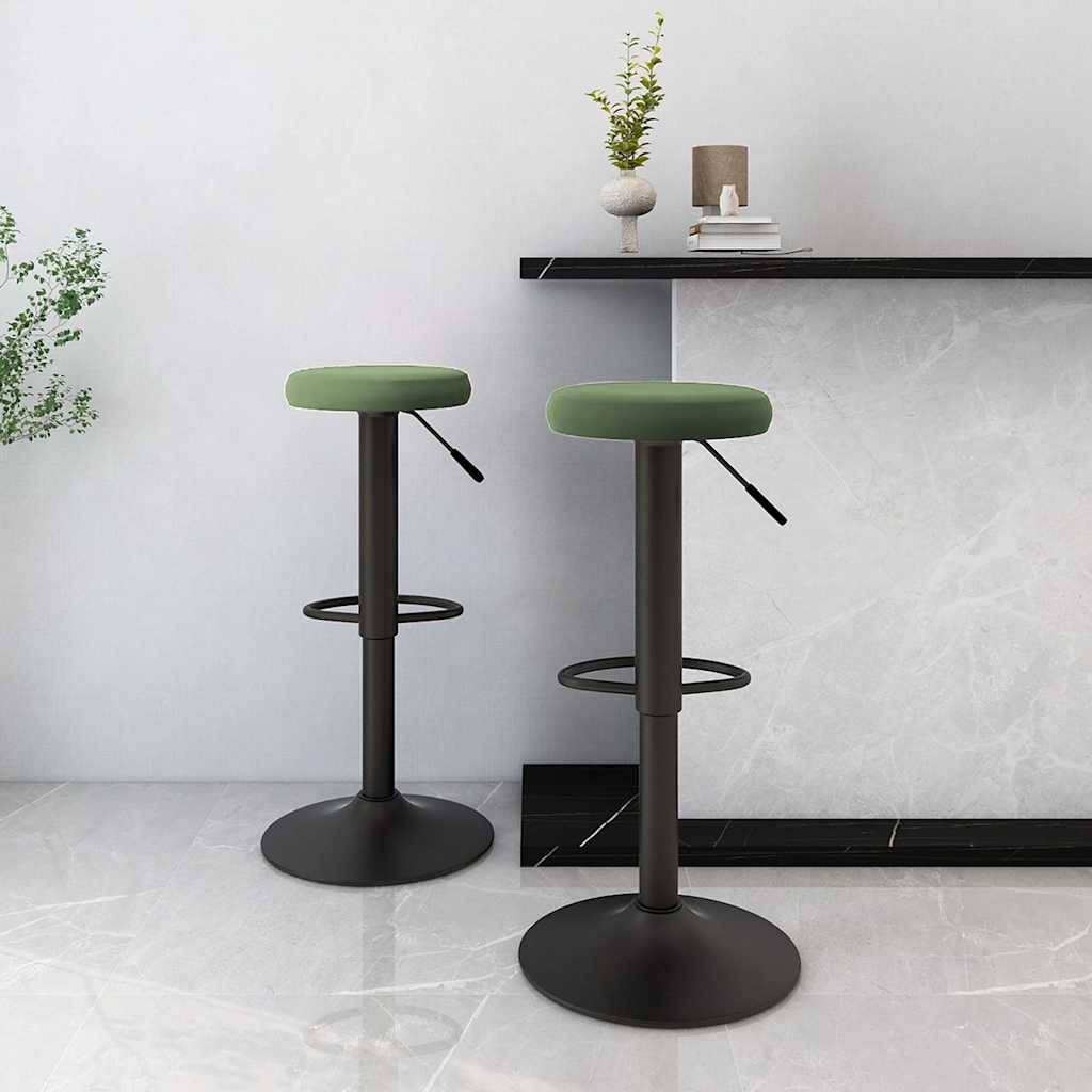 vidaXL Bar Stools 2 pcs Dark Green Velvet