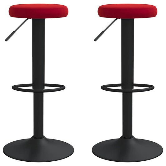 vidaXL Bar Stools 2 pcs Wine Red Velvet