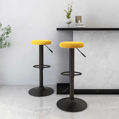 vidaXL Bar Stools 2 pcs Mustard Yellow Velvet