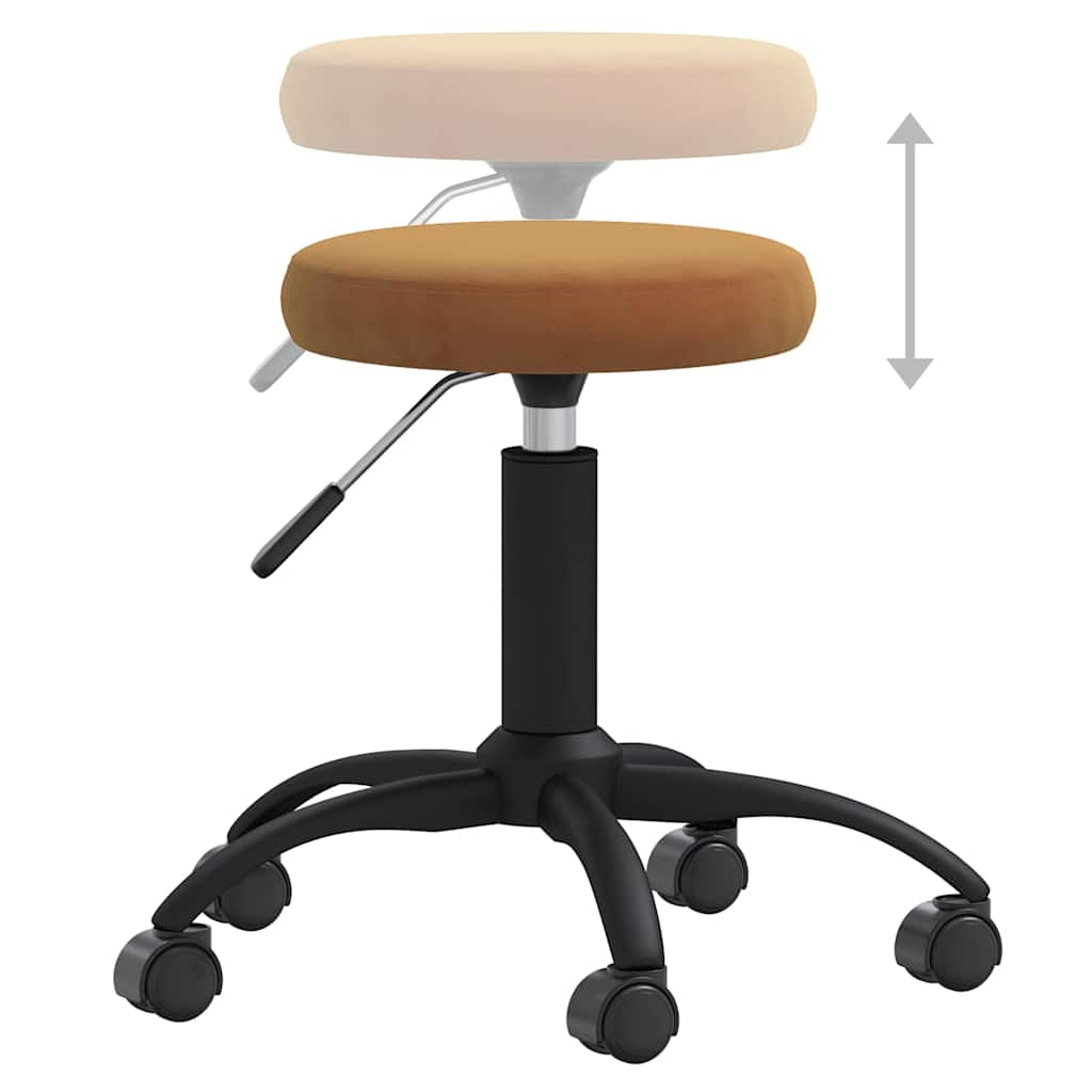 vidaXL Office Swivel Chair Brown Velvet