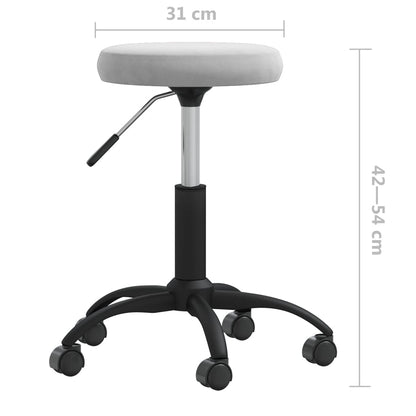 vidaXL Office Swivel Chair Light Grey Velvet