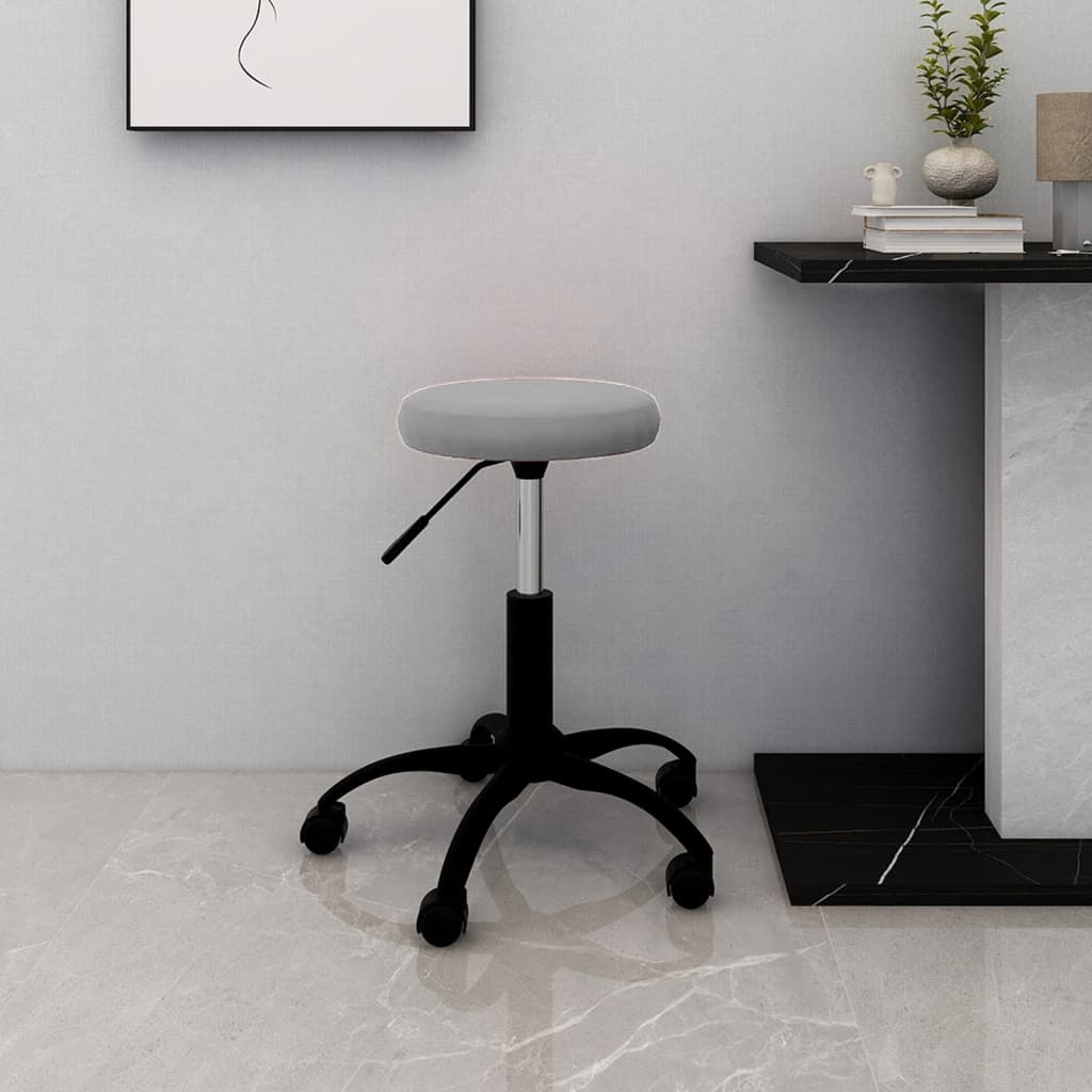 vidaXL Office Swivel Chair Light Grey Velvet