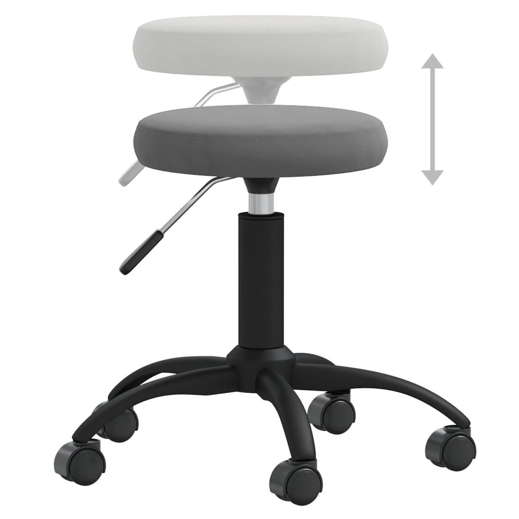 vidaXL Office Swivel Chair Dark Grey Velvet