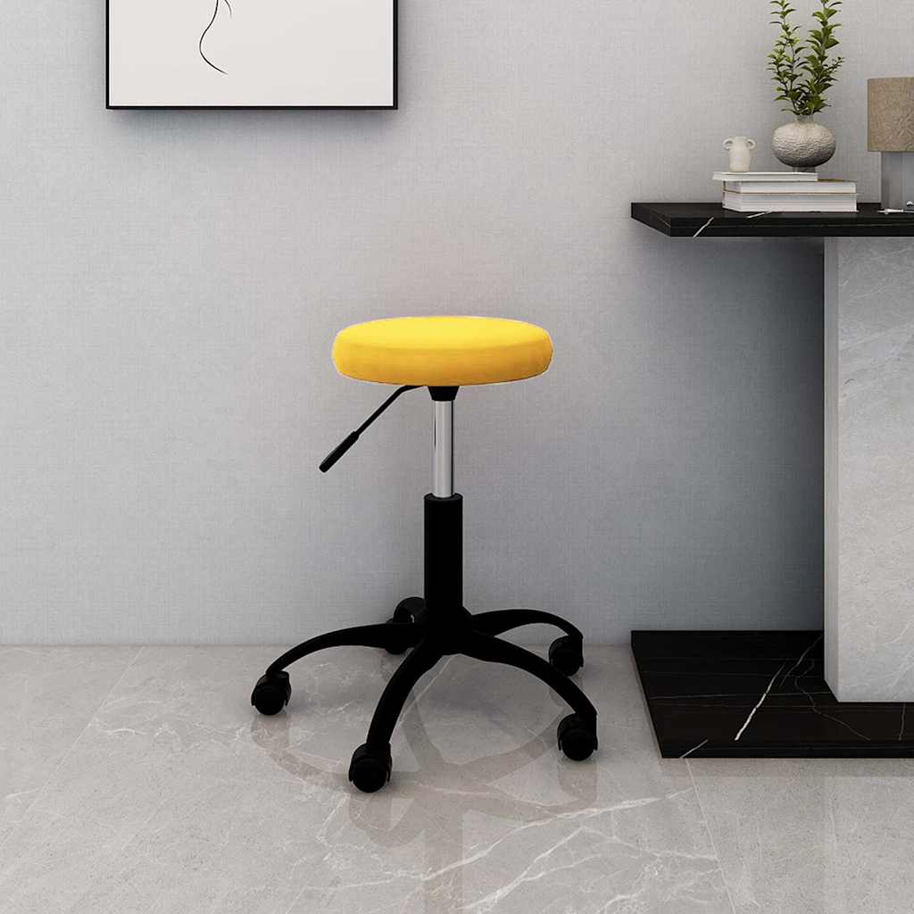 vidaXL Office Swivel Chair Mustard Yellow Velvet