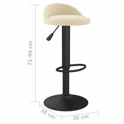 vidaXL Bar Stool Cream Velvet