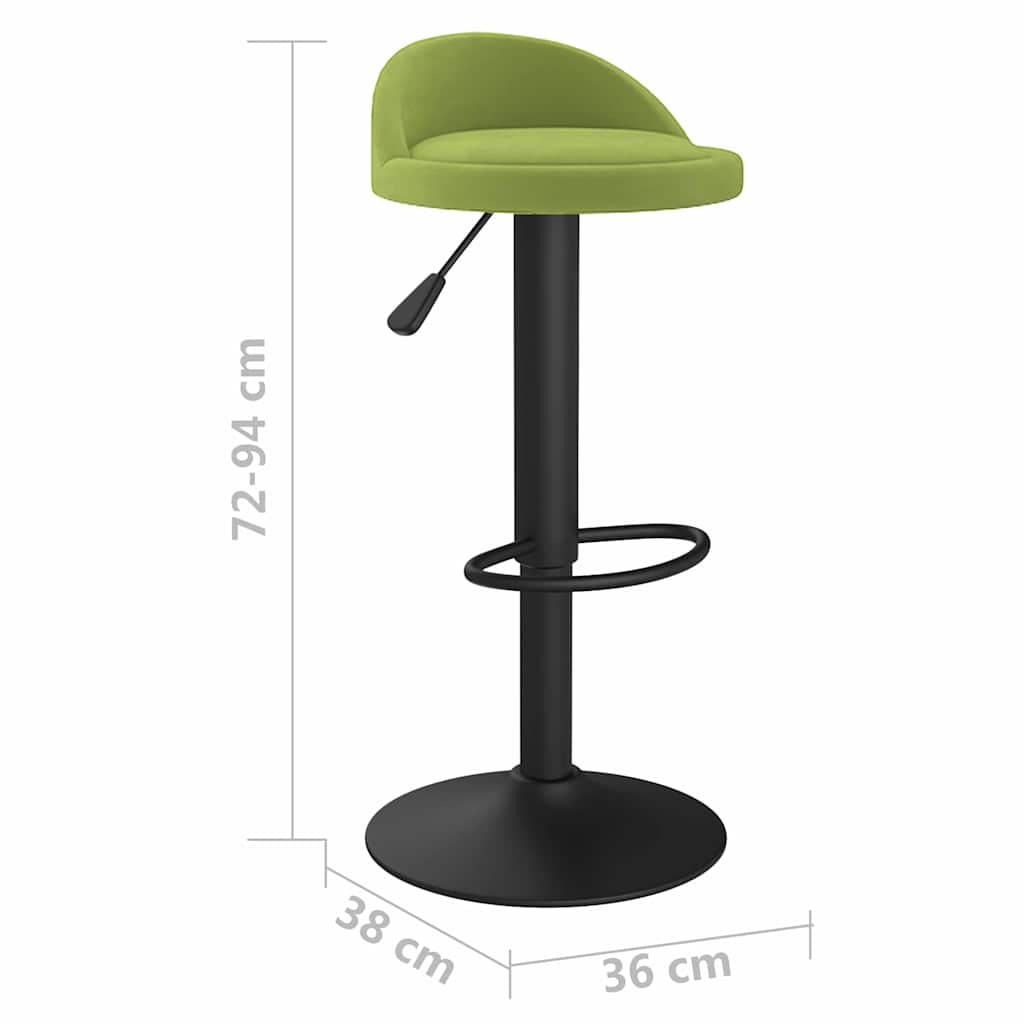 vidaXL Bar Stool Light Green Velvet