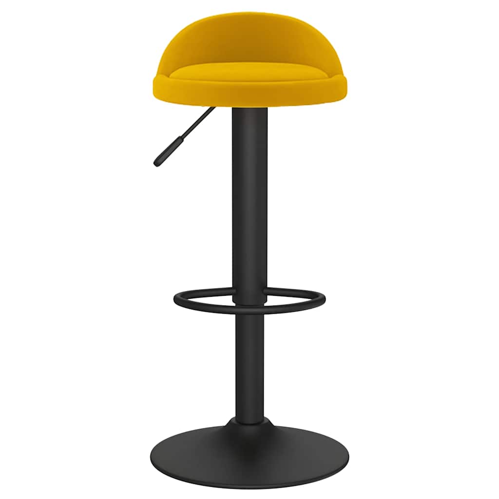 vidaXL Bar Stool Yellow Velvet