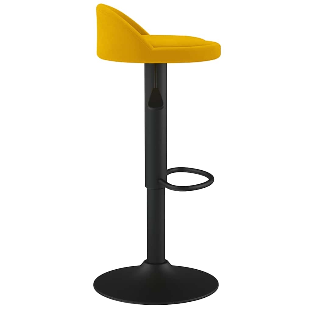 vidaXL Bar Stool Yellow Velvet