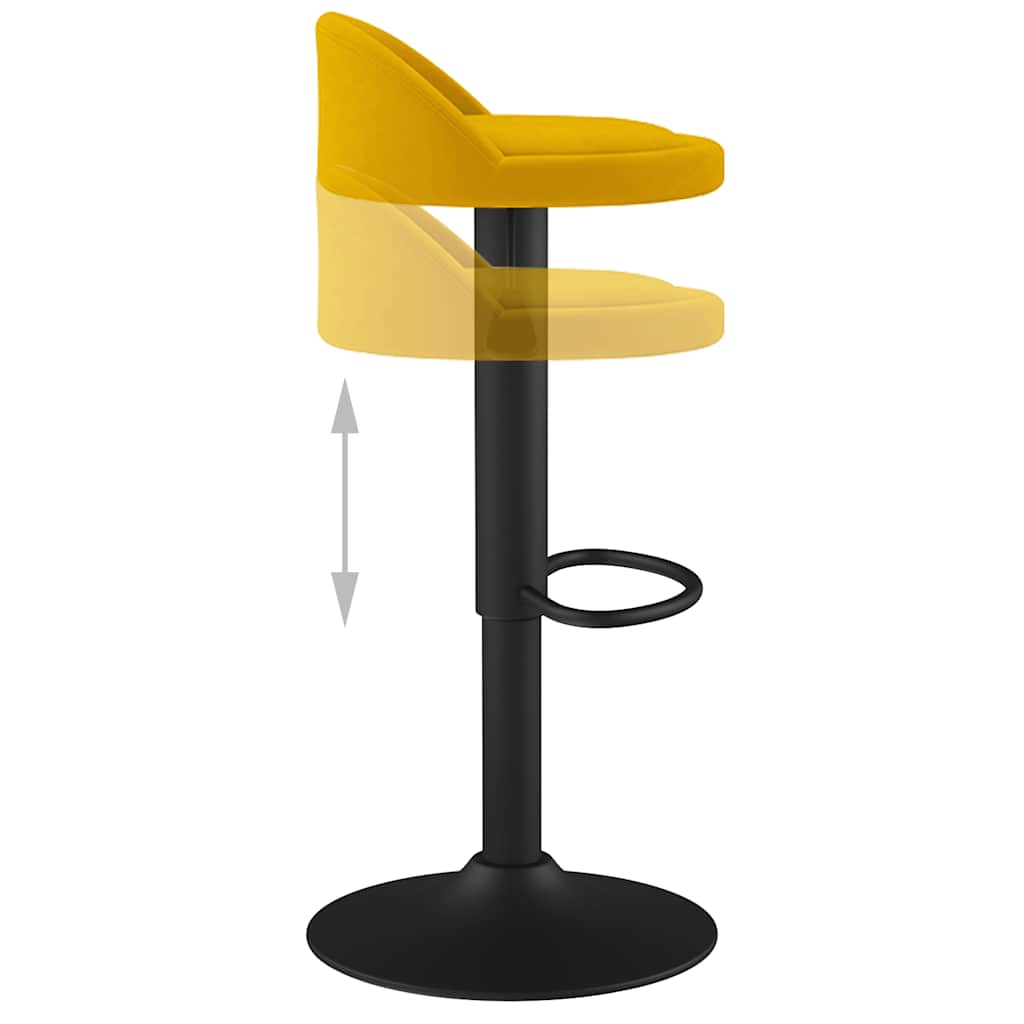 vidaXL Bar Stool Yellow Velvet