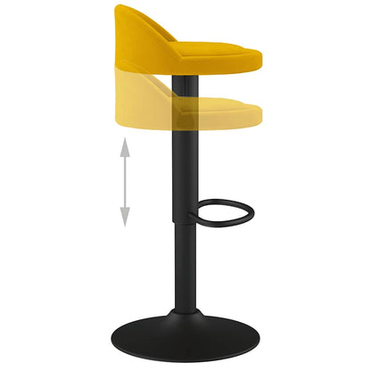 vidaXL Bar Stool Yellow Velvet