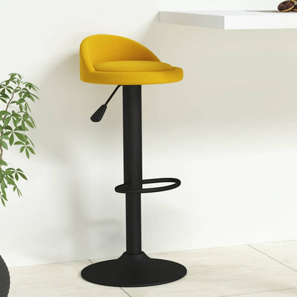 vidaXL Bar Stool Yellow Velvet