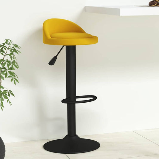 vidaXL Bar Stool Yellow Velvet