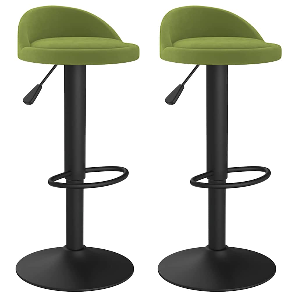 vidaXL Bar Stools 2 pcs Light Green Velvet